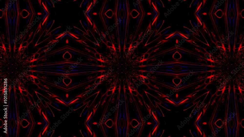 Aufkleber abstract animated kaleidoscope pattern. 3d render. looped animation