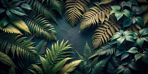 A Symphony of Lush Greenery, With Deep Green Foliage Forming a Vibrant Frame, Center Stage for a Dance of Light and Shadow