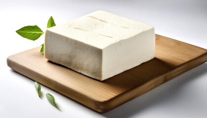 white tofu on a white background