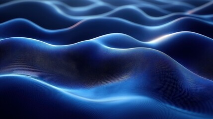 Fototapeta premium Abstract Blue Wavy Pattern with Subtle Grid Texture