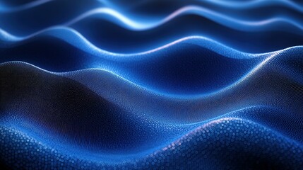 Fototapeta premium Abstract Blue Wavy Surface with Circular Texture