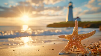 lovely starfish on the beach, nice weather