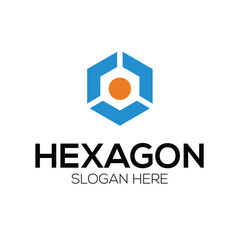 Minimalist, hexagon, technology logo design.