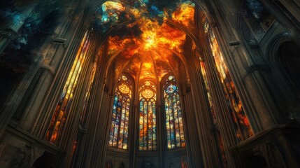 Fototapeta premium Stained Glass Cathedral