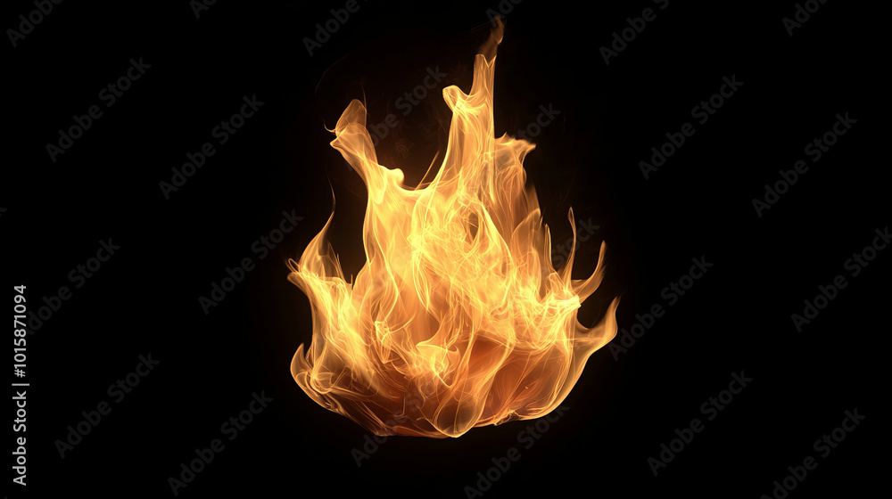 Aufkleber a realistic-looking fire flame, isolated against a clear background. this image is perfect for addin