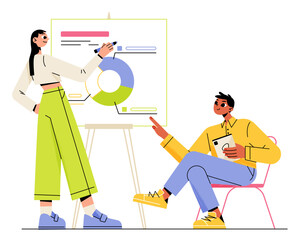 Business consultant presenting a chart