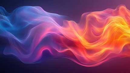 Obraz premium Abstract Wavy Lines in Vibrant Blue, Pink, and Orange Hues