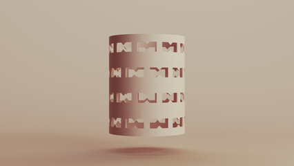 Beige bionic grill tube shape disk technology design element neutral monochrome soft tones skin tones background 3d illustration render