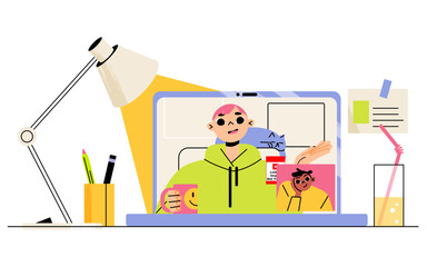 People in online meeting