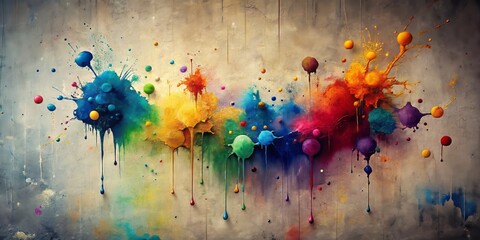 Fototapeta premium Minimalist Textured Paint Drops and Ink Splash for Grunge Design Inspiration