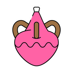 brown clay crockery line icon vector. brown clay crockery sign. isolated symbol illustration