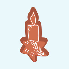 choco ginger bread cookies element stock. Delicious cookies with green icing. Autumn sweetness,