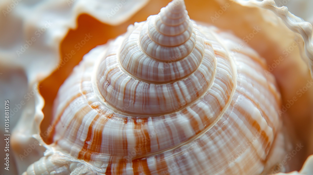 Poster a close-up image of a single, beautiful pearl shell, showing its natural texture and value.
