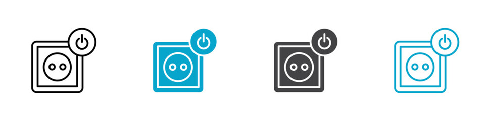 plug socket icon Thin line vector design