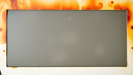 Old, stained polaroid photo frame, mock up. Generative AI