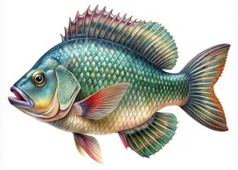 Fototapeta premium Tilapia Fish Sticker PNG Clipart for Design Projects and Crafts