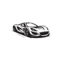 Sport car front view black icon. Modern linear icon with car, vehicle icon front view. Auto sport, fast automobile symbol. Car icon front view. Simple vector illustration