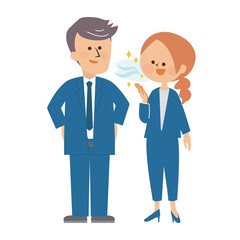 キレイな息の女性　かわいいイラスト素材