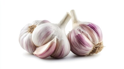 Fototapeta premium garlic on white background with clipping path