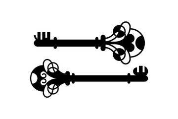 simple illustration of luxury house key logo vector