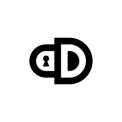 initial letter CD key hole property real estate logo