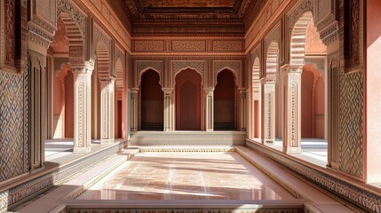 3d illustrations of ancient indian mughal architecture design