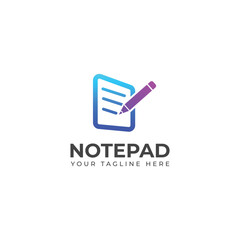 Creative Notepad vector logo design 