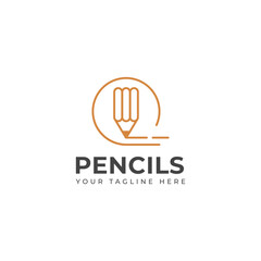 Creative Pencil vector logo design 