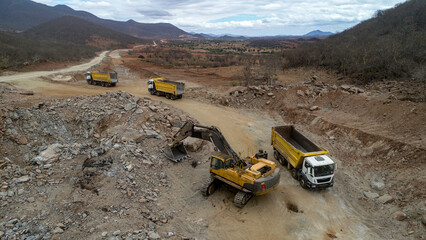 excavator in the quarry