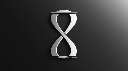 minimalist hourglass icon sleek design contrasting background time management symbol 