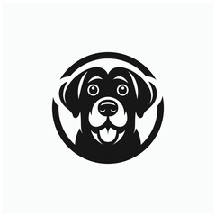 dog icon logo monogram black and white simple minimal