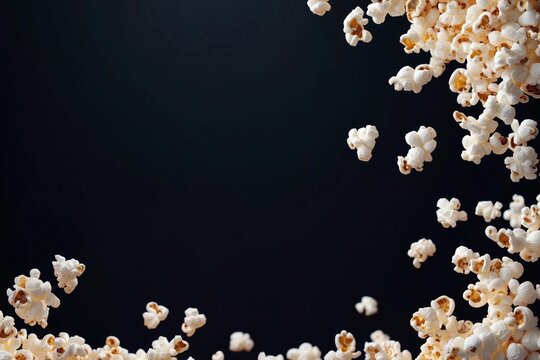 Popcorn frame, flying popcorn isolated on black background with copy space, movie poster concept --ar 3:2 --v 6.1 Job ID: 75ada6a7-e42a-4c16-bccb-9086ad351e4b - Powered by Adobe