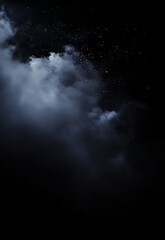  Colorful dust explodes. Paint Holi. White powder explosion on black background. Colored cloud.