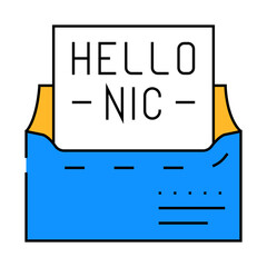 personalized email line icon vector. personalized email sign. isolated symbol illustration