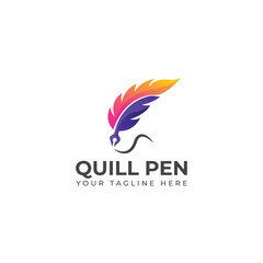 Creative Quill Pen Vector logo design