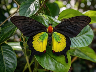 Birdwing Butterfly (Ornithoptera alexandrae) – Native to Papua New Guinea, it is one of the largest and most colorful butterflies, with bright green and yellow wings.