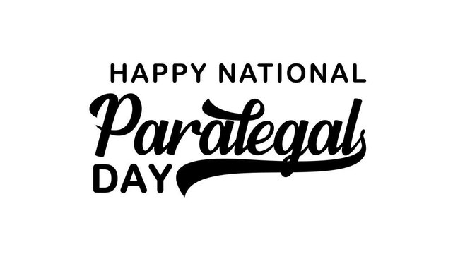 Happy National Paralegal Day Text Animation. Great for Happy National Paralegal Day Celebrations with transparent background, for banner, social media feed wallpaper stories
