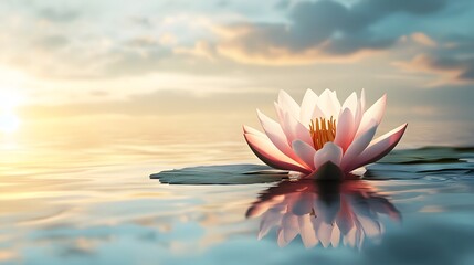 A serene image of a lotus flower, symbolizing purity, enlightenment, and good luck