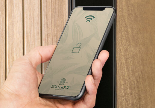 Screen Phone Door Unlock Mockup