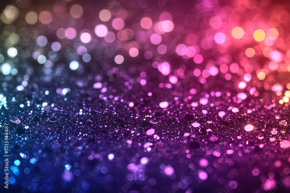 Poster glitter background with bokeh lights in the colors. generative ai.