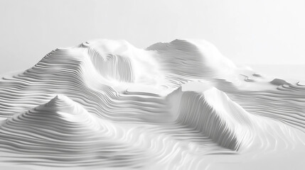 Offset white organic terrain height lines shapes geometrical background wallpaper banner patterned