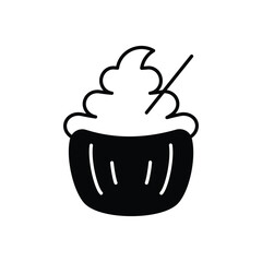 Christmas Cupcake vector icon