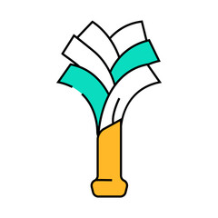 leek onion line icon vector. leek onion sign. isolated symbol illustration