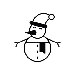 Christmas Snowman vector icon
