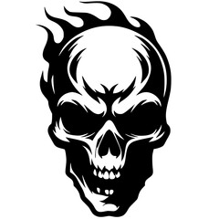 Black scary skull vector