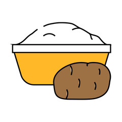 starch potato line icon vector. starch potato sign. isolated symbol illustration