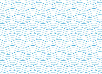 Seamless pattern with blue waves