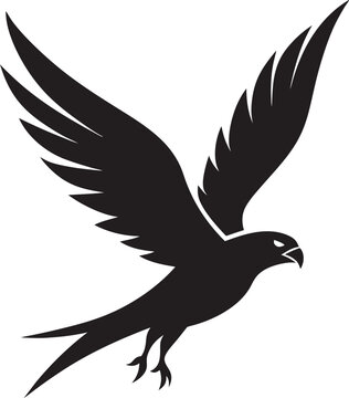 recommend clip art: Flying falcon silhouette vector illustration on a transparent background 