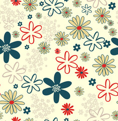 The Seamless Retro Floral Pattern