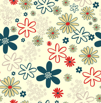 The Seamless Retro Floral Pattern